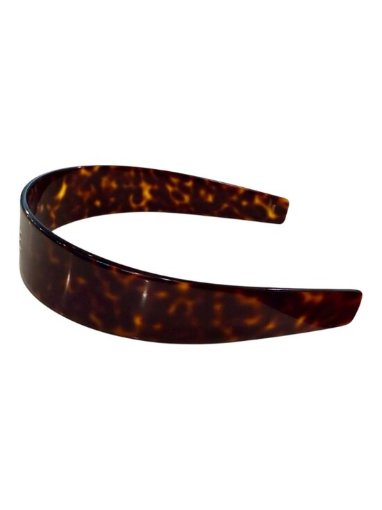 Celine Brown Tortoiseshell Logo Wide Headband Made In Italy main image 5